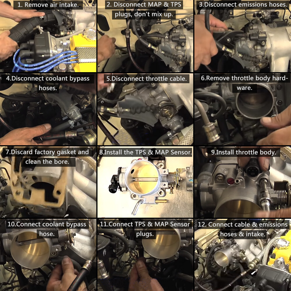 70MM Intake Manifold Throttle Body With TPS MAP Sensor For Honda B/D/H/F Series