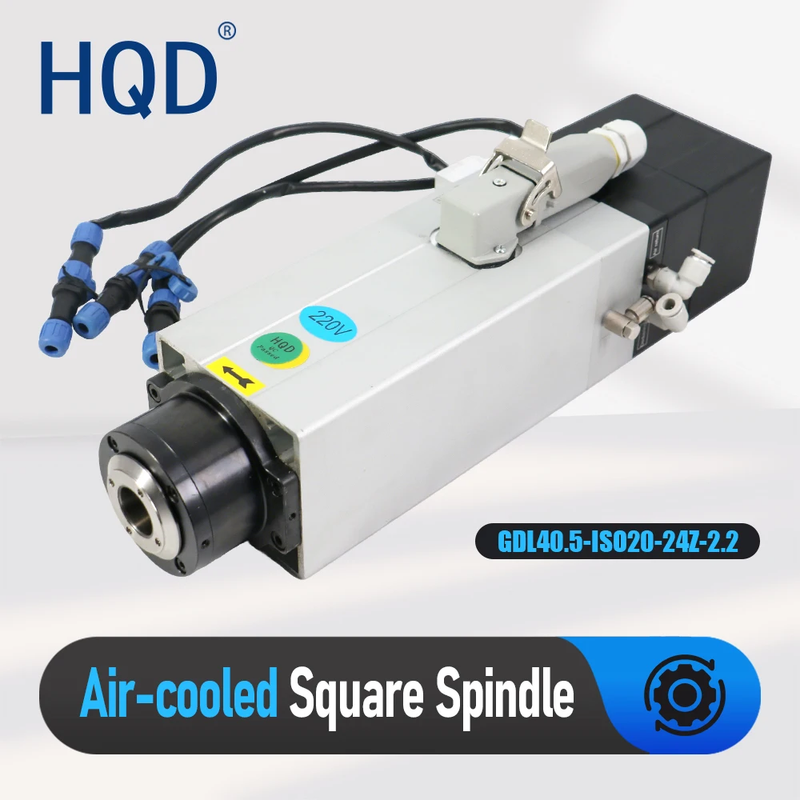 HQD ATC Spindle Motor 2200w For wood Aluminium soft metal ISO20 300-400hz 18000-