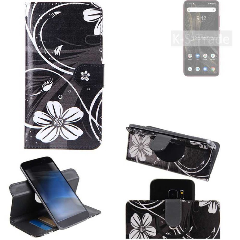 Pour Umidigi Power 3 Housse ÃTui Flip Cover Coque Portefeuille Fleur Wallet Bag