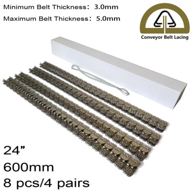 8 Pcs 24'' Scalloped Edge Conveyor Belt Repair Fasteners Staple Clipper Lacing