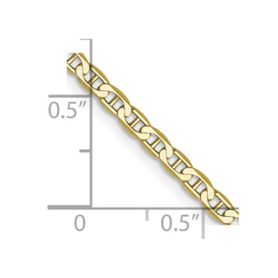 Pre-owned Samajewelers Real 10kt Yellow Gold 2.4mm Flat Anchor Chain; 24 Inch; Lobster Clasp