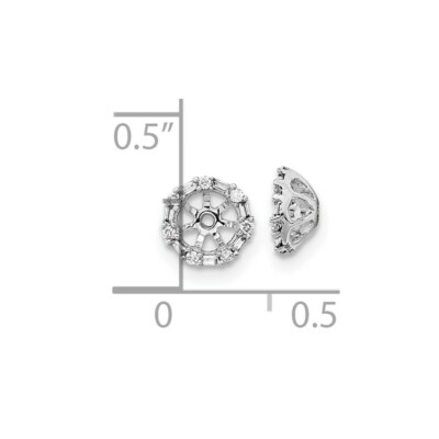 Pre-owned Skyjewelers Real 14kt White Gold Diamond Earring Jackets