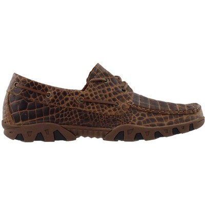 

Мужские коричневые повседневные туфли Ferrini Italia Print Crocodile Belly Boat 35322-10, Коричневый, Ferrini Italia Print Crocodile Belly Boat