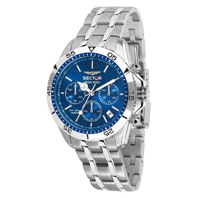 Pre-owned Sector No Limits Watch Sector Men Sge 650 Chronograph Steel / Blue R3273962001