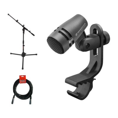 Sennheiser e 604 Instruments Cardioid Microphone w/ Mic Stand & XLR Cable