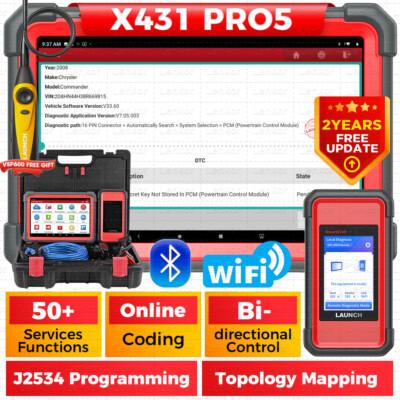 2024 LAUNCH X431 PRO 5 PAD V+ Car Diagnostic Scanner Tool Programming Key Coding