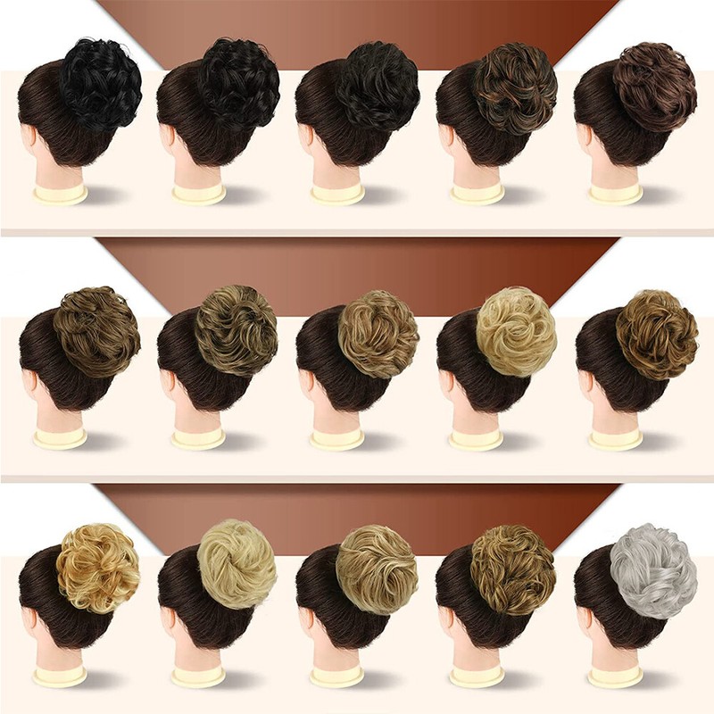 Blonde Real Natural Clip on in Messy Bun Hair Piece Extension Hair Claw Updo US