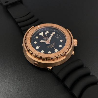Pre-owned Steeldive Bronze Men Automatic Watch 30atm Waterproof Men Dive Watches Luminous