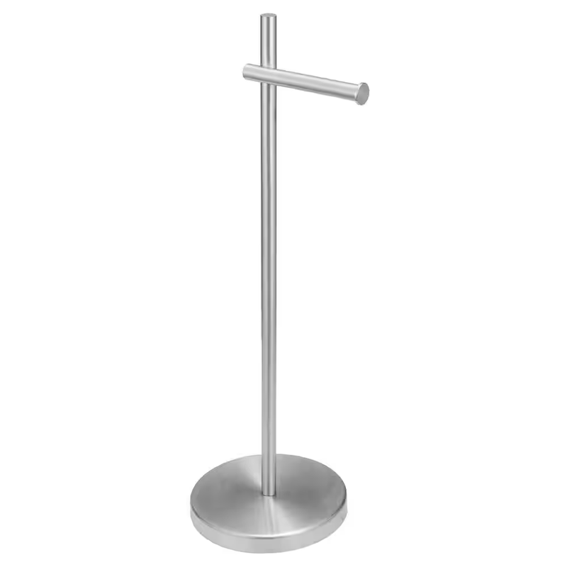 Toilet Paper Holder Stand Freestanding Brushed Nickel Stainless Steel Storage