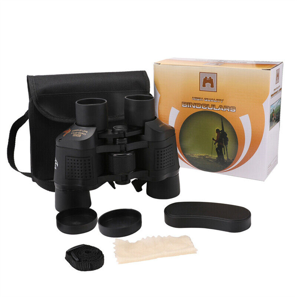 60X60 Zoom Binoculars Day/Night Vision Travel Outdoor HD Hunting Telescope Bag