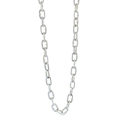 Pre-owned Silver Mens Oval Hardware Link Chain, 6mm Links, 22 Inch In Sterling