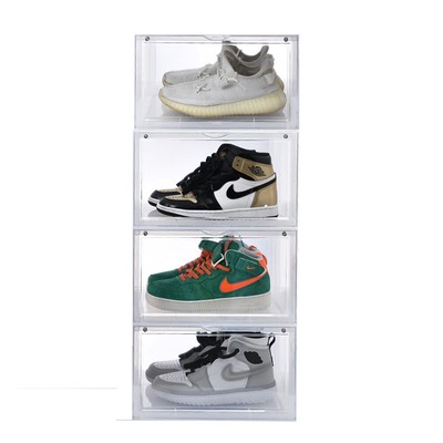 4-12pcs Solid Shoe Storage Box Magnetic Drop Side Display Case Organizer Size 13