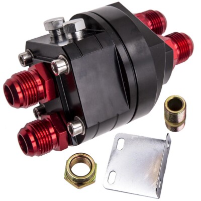 2x Oil Filter Relocation Male Sandwich Fitting Adapter Kit 3/4X16 / 20X1.5 RED