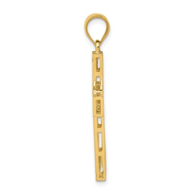 Pre-owned Superdealsforeverything Real 14kt Yellow Gold Greek Key Cross Pendant