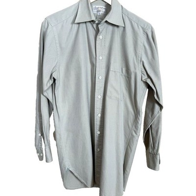 J. P. Tilford For Harry Rosen Dress Shirt Men 14.5 Gray Stripe Formal Custom Fit