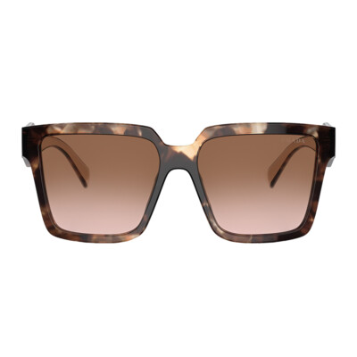Pre-owned Prada Pr 24zs 07r0a6 Caramel Tortoise Plastic Sunglasses Brown Gradient Lens