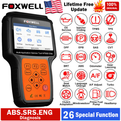 Automotive OBD2 Scanner Diagnostic Tool ABS SRS BRT DPF Injector TPMS EPB Reset 