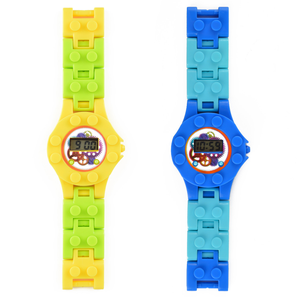 Kids Digital Watch DIY Blocks Baseplate Compatible Children LCD Wrist Watch | eBay