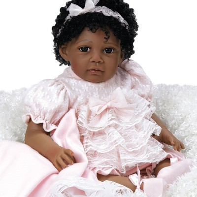 African American Ethnic Doll Realistic Reborn Baby Girl Lifelike Black Hair