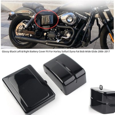 For Harley Dyna Low Rider FatBob Switchback Super Glide Black Battery Side Cover