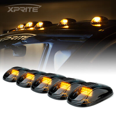 5 Smoked Lens LED Cab Roof Top Marker Running Lights for Dodge Ford Pickup Truck