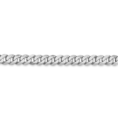 Pre-owned Skyjewelers Real 14k White Gold 4.5mm Flat Beveled Curb Chain Bracelet