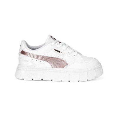 Puma Mayze Stack Shine Platform Молодежные белые кроссовки для девочек Повседневная 39106501