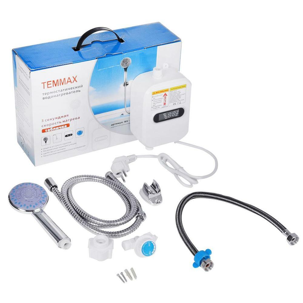 Mini Scaldabagno Elettrico Istantaneo 3500W Con Soffione Doccia Acqua Calda cir 1