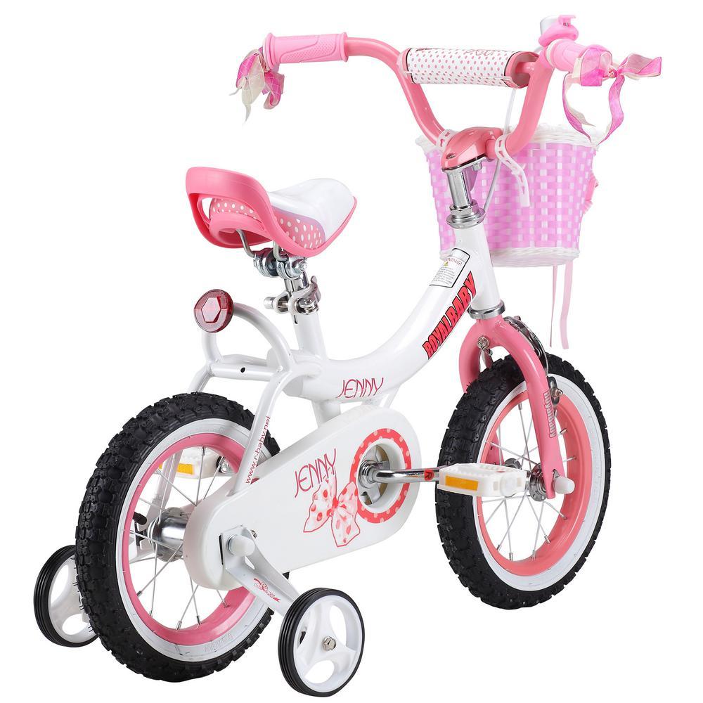Pink Steel Frame Girl's Trekking Bike with Heavy Duty Training Wheels and Basket