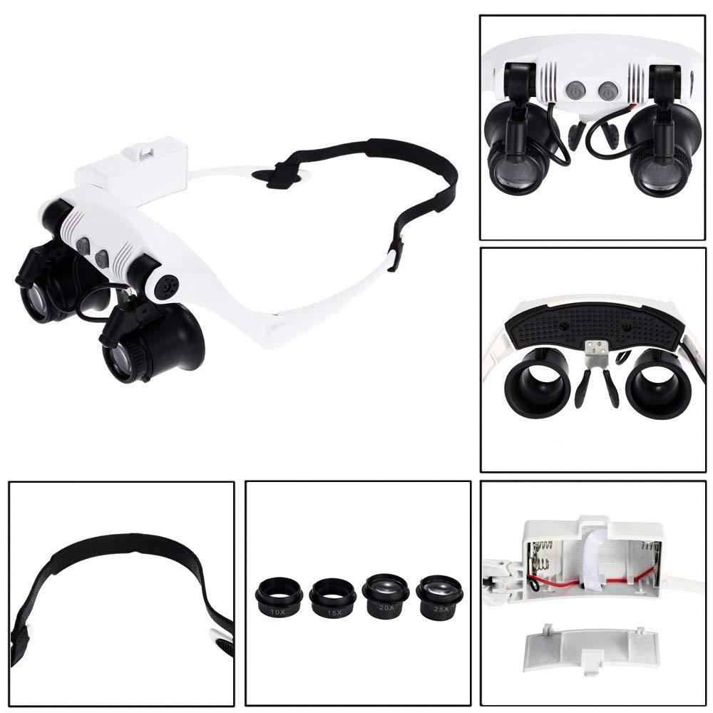 US Warehouse Portable Head Wearing Magnifying Glass LED Double -ZB6-