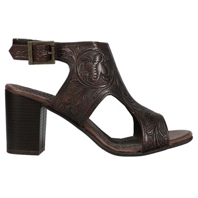 

Roper Mika Ii Туфли на каблуке с цветочным принтом Shooties Женское коричневое платье Повседневная 09-021-0946-, Коричневый, Roper Mika Ii Floral Block Heels Shooties