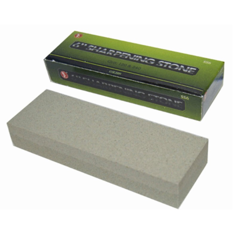 6" Aluminium Oxide Sharpening Stone Duel Grit Knife Sharpener Double
