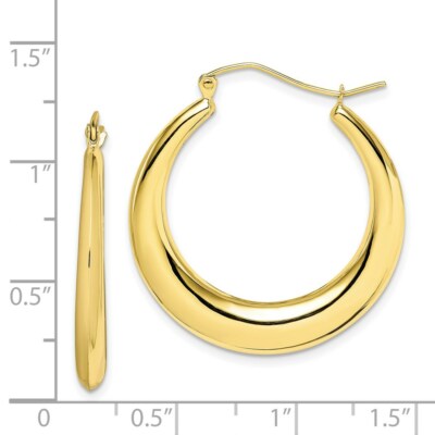 Pre-owned Skyjewelers Real 10kt Yellow Gold Polished Hollow Classic Earrings
