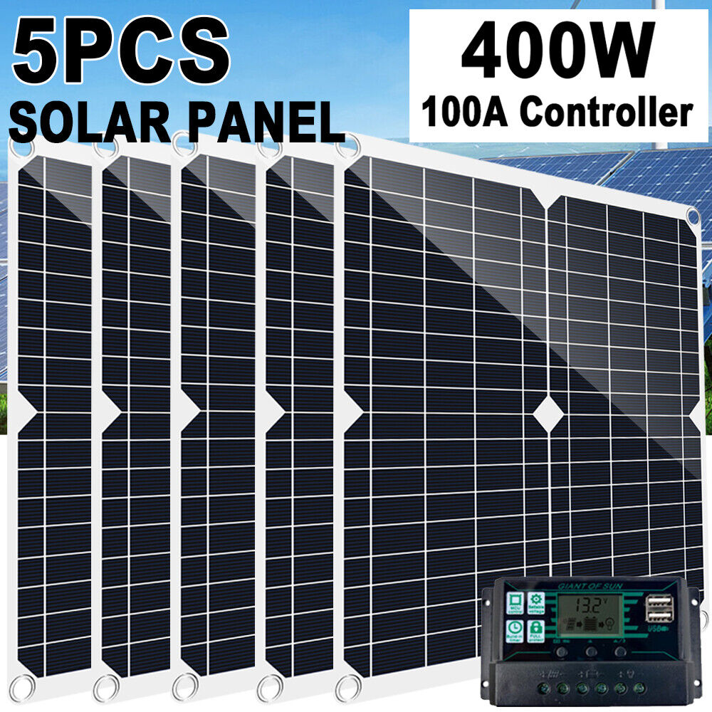 2000 Watts Solar Panel Kit 100A 12V Battery Charger with Con