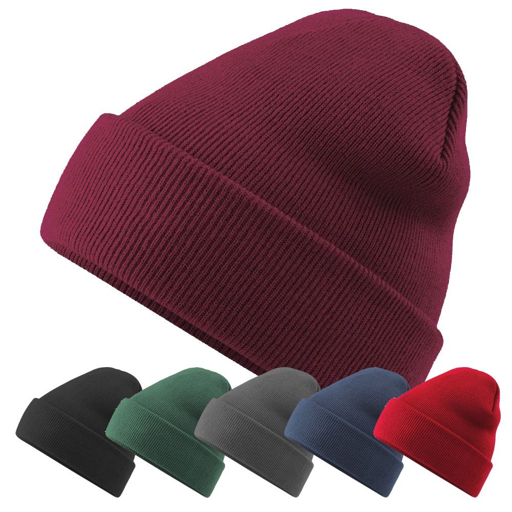 Cuffed Beanie Bio Baumwolle Wintermütze Unisex Organic Strickmütze mit Umschlag