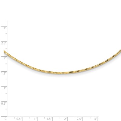 Pre-owned Superdealsforeverything Real 14kt Yellow Polished W/2in. Ext. Round Twisted Omega Necklace; 18 Inch
