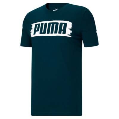 

Мужская синяя спортивная футболка с коротким рукавом Puma Paint Stroke с круглым вырезом и короткими рукавами, Синий, Puma Paint Stroke Graphic Crew Neck Short Sleeve T-Shirt