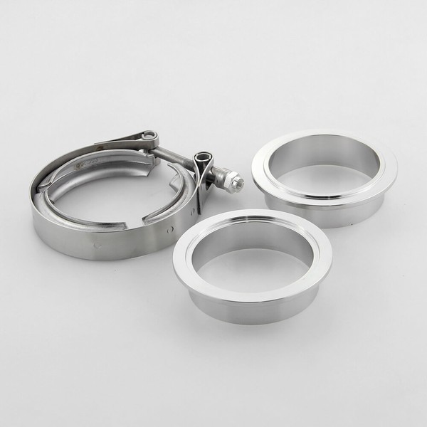2.5" Stainless Steel Exhaust Vband Clamp Kit Self Aligning Flanges 2 1