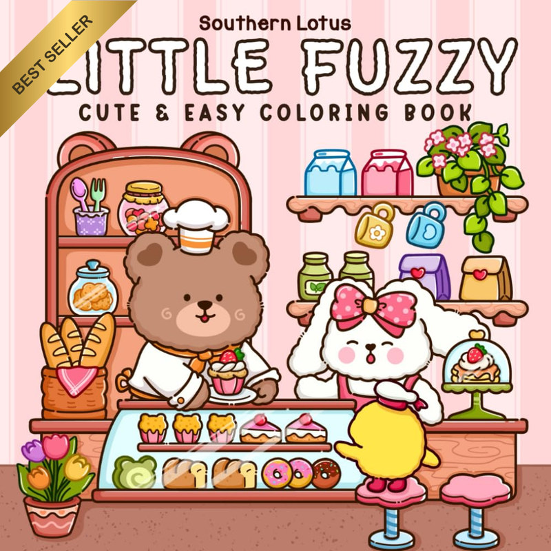 Little Fuzzy: Coloring Book for Adults and Teens with Simple and Cute Drawings o