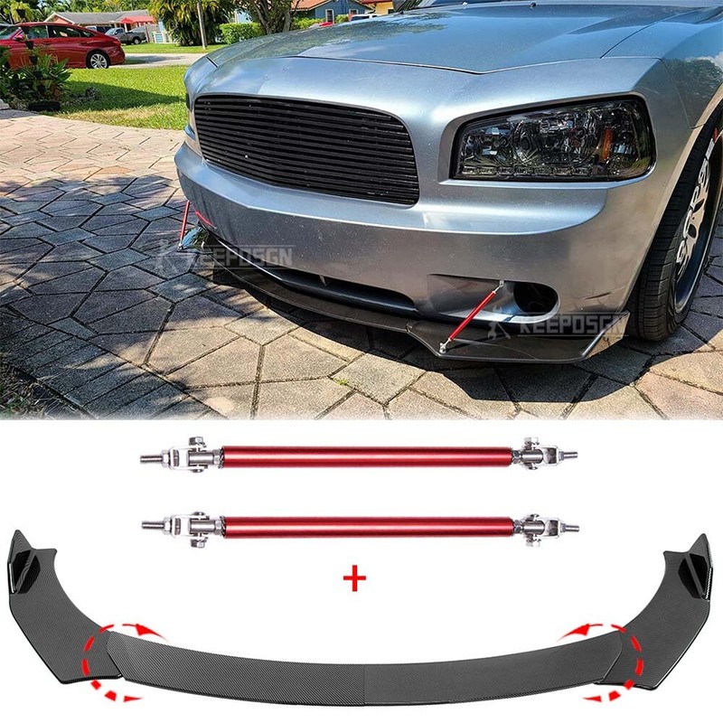 Lip Spoiler Splitter + Strut Rods For Bentley Continental Gt