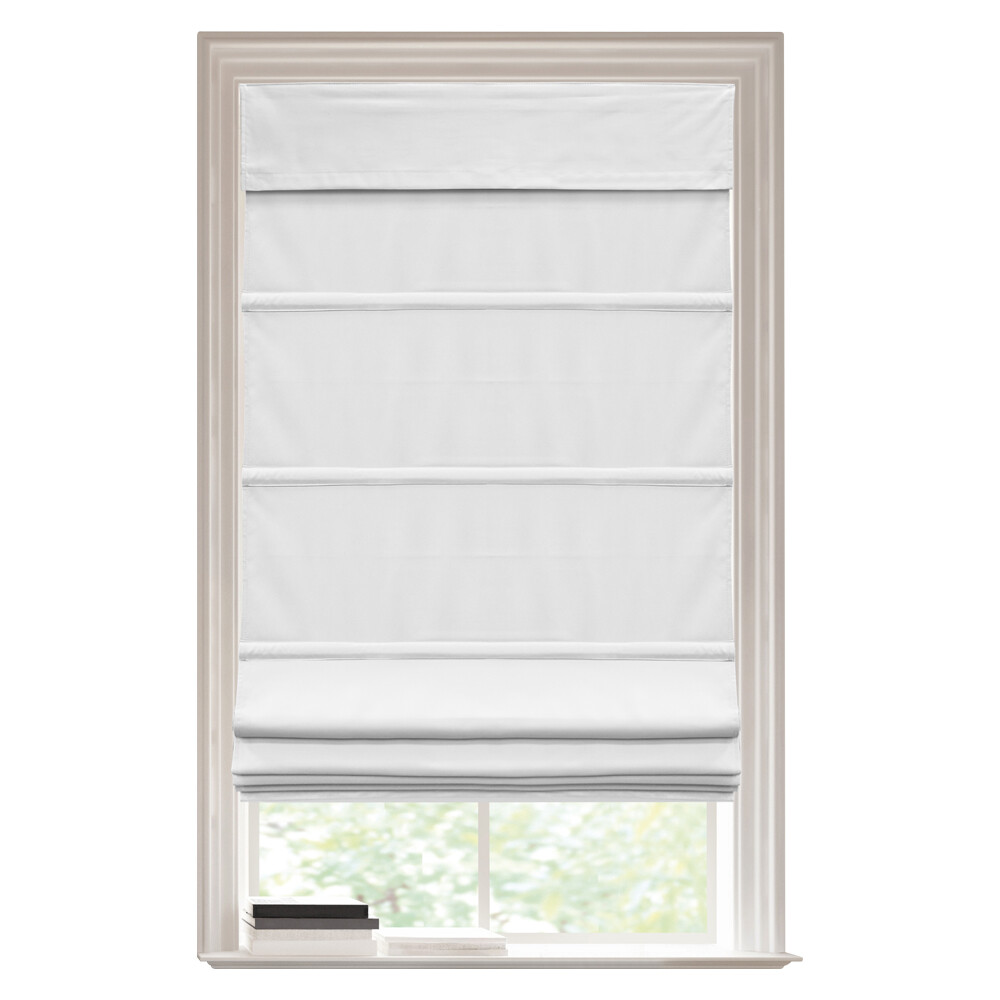 Classic Ready Made Cordless Blackout Roman Shades - Room Darkening Window Blinds