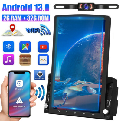 10.1'' 2 Din Car Stereo Radio Android 13 GPS WiFi Vertical Touch Screen FM Player