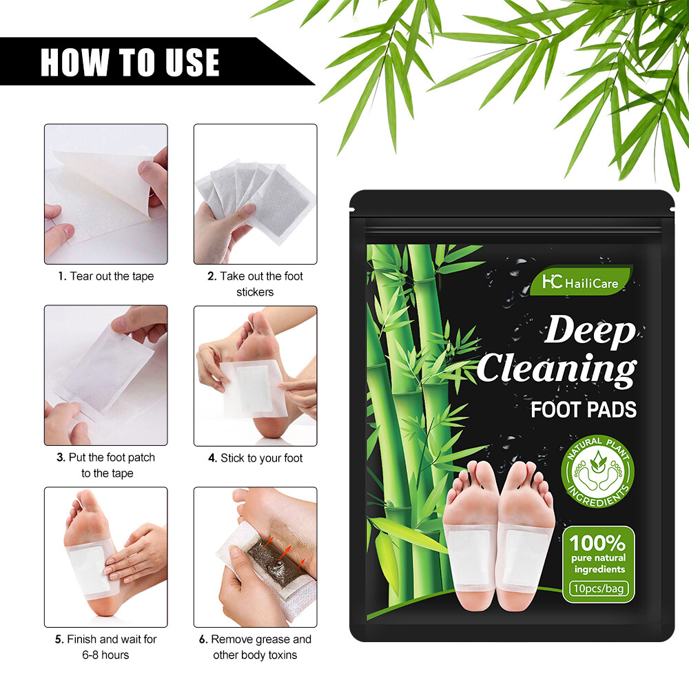 Bandoo Detox Foot Patches Pads Body Toxins Feet Deep Cleansing Natural Herbal
