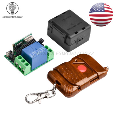 DC 12V 10A Relay 1CH Wireless RF Remote Control Switch Transmitter+ Receiver US