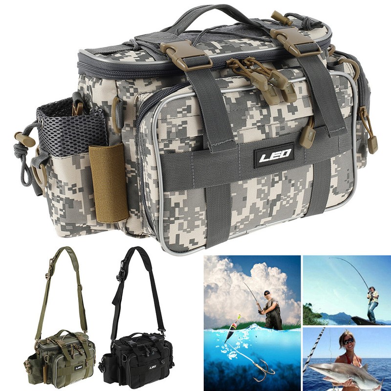 Fishing Tackle Bag Pack Shoulder Box Reel Lure Gears Storage