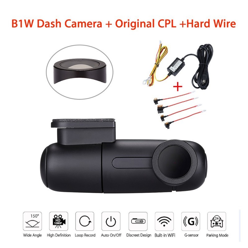 Hard Wire Fuse HD 1080P B1W Wifi Car Dash Camera Parking Guard /& Original CPL