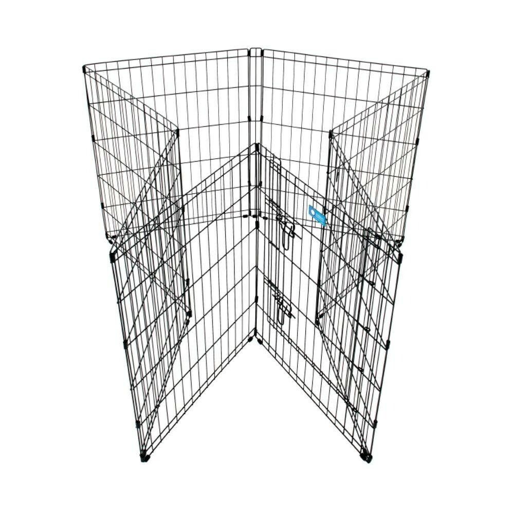 Dog Fence Outdoor Pet Exercise Pen Playpen Crate Cage 3 Panel Gate Foldable