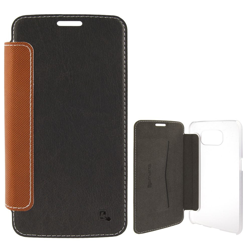 4SMARTS NOORD BOOK CUSTODIA LIBRO per SAMSUNG GALAXY S6 EDGE+ NERA