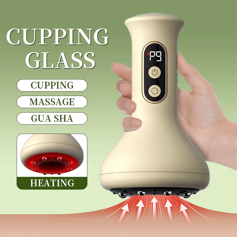 USB Rechargeable Abdominal Massager for Hot Compress and Adjustable Guasha Cuppi
