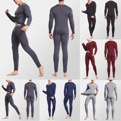Herren Thermo Lange Unterhose Top Unten Unterwäsche Hose TShirt Satz Voll Hülse
